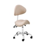 Zadel stoel - In hoogte verstelbare rugleuning en zitting - 55-69 cm - 150 kg - Grijs, Zilver