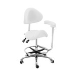 Zadel stoel - In hoogte verstelbare rugleuning en zitting - 55-69 cm - 150 kg - Roze, Zilver