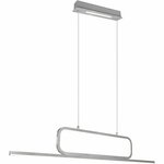 LED Hanglamp - Trion Akina - 38W - Warm Wit 3000K - Dimbaar - Rechthoek - Geborsteld Zilver - Aluminium