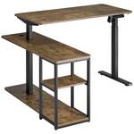 Songmics Zit Sta Bureau - Zwart - Metaal/MDF