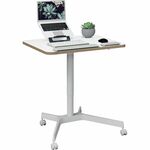 Zit sta bureau Agenda B160xH72-120xD80 cm in lichtgrijs met zilver