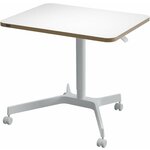 Zit sta bureau Agenda B160xH67-87xD80 cm in lichtgrijs met zilver