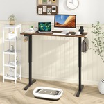 Zit sta bureau Agenda B160xH72-120xD80 cm in lichtgrijs met zilver