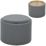 HOMCOM Opbergkruk met Ruimte, Rond, Voetensteun, Corduroy, MDF, Grijs