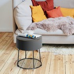 Ronde Kruk Fluwelen Voetenbank met Metalen Poten Make-Up-Kruk Gewatteerd tot 150 kg Belastbaar Fluwelen Poef 34 x 34 x 41 cm