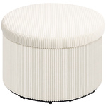 HOMCOM Voetenbank met 97 L Opbergruimte, Corduroy, Schuim, Zitkruk, Beige