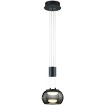 Gary Hanglamp 6 lichts balk zwart smoke glas - Eigentijds Modern - 2 jaar garantie