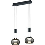 Distesa Metalen hanglamp 7 lichts zwart 168cm breed - Industrieel - 2 jaar garantie