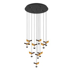 LED Hanglamp - Trion Agina - 18W - Aanpasbare Kleur - Dimbaar - Rechthoek - Mat Zwart - Aluminium