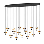 LED Hanglamp - Hangverlichting - Trion Harla - 42W - Warm Wit 3000K - Dimbaar - Rond - Mat Zwart - Aluminium