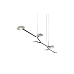LED Hanglamp - Hangverlichting - Trion Oaky - 52W - Warm Wit 3000K - Dimbaar - Rond - Mat Zwart - Aluminium