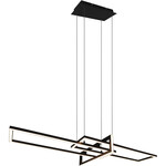 LED Hanglamp - Hangverlichting - Trion Kamilia - 25W - Warm Wit 3000K - Dimbaar - Rechthoek - Mat Zwart - Aluminium