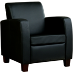 Leren fauteuil glamour 3.51 zwart, zwart leer, zwarte stoel