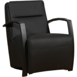 Leren fauteuil glamour 39 zwart, zwart leer, zwarte stoel